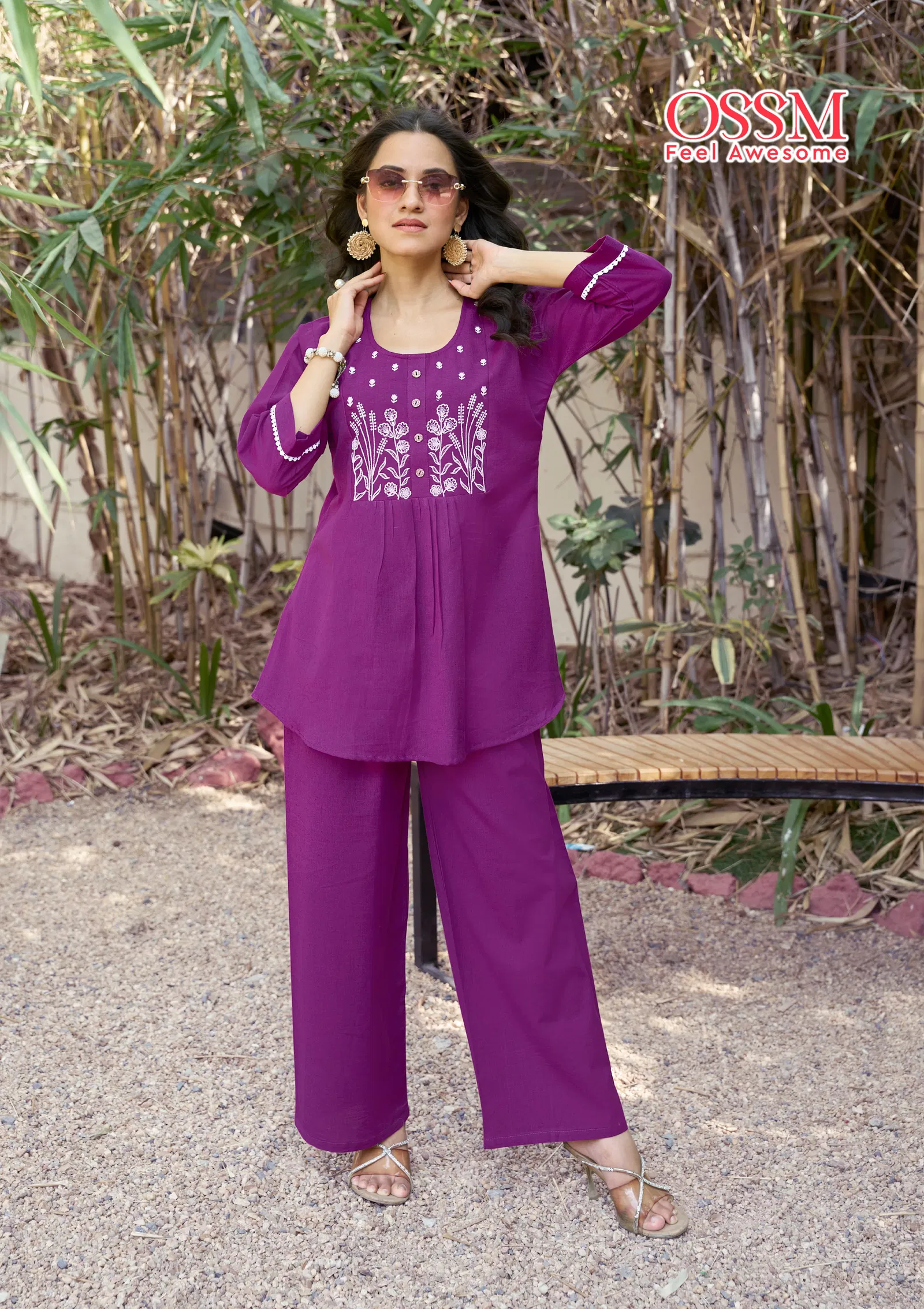 Glamour by Ossm Jaipuri Cotton Flex Embroidery Co Ord Set Wholesale Market